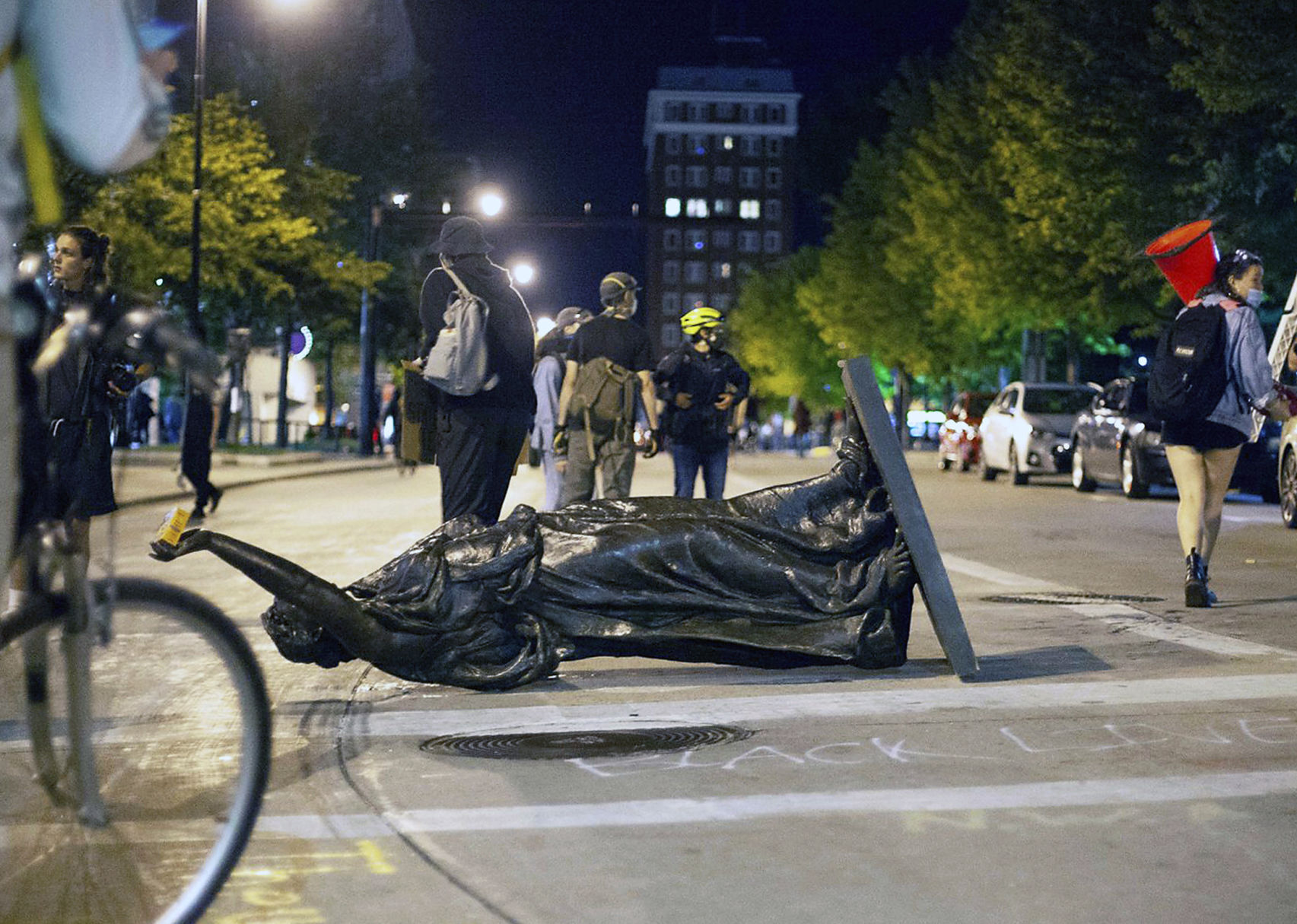 Charged with felony criminal damage for statue toppling